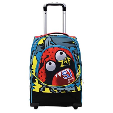 TROLLEY TRE RUOTE - FACCE DA SJ - Rosso - 34 Lt - Scuola e viaggio - 3 wheels