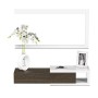 Habitdesign 0E6743BO – Mobili da Ingresso con cassetto e Specchio, mobili d'ingresso Modello Noon, Rifinito in Bianco Brillant