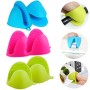VEGCOO Silicone Presine Presina, 6 Pezzi Mini Guanto da Forno Silicone Guanti per Forno, Antiscivolo, Anti-Scottatura, Resistent