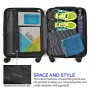 Valigia Trolley da Viaggio Rigida - Idonea Ryanair e Easyjet 55x40x20 cm - Bagaglio a Mano Ultra Leggero in ABS con Chiusura TSA