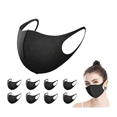 Sooair Maschera, 10 Pezzi Maschera viso Antipolvere Riutilizzabile Lavabile, Unisex Mascherina Elastica in Poliuretano Spugna Ma