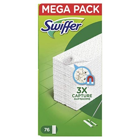 Swiffer Panni di Ricambio per Scopa, per Catturare e Intrappolare 3 Volte più Polvere, Sporco e Peli di una Scopa Tradizionale,