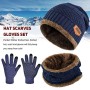 UMIPUBO, set invernale con berretto, sciarpa, guanti per touch screen, per uomo e donna, morbido ed elasticizzato, cappello, sci