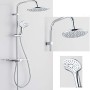Colonna Doccia Attrezzata 008 Ottone Cromato 2 Funzioni Soffione Doccetta Tondo