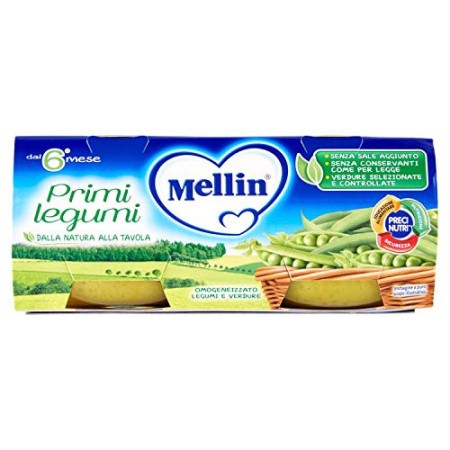 Mellin Omogeneizzato Primi Legumi, 24 Vasetti da 80 gr