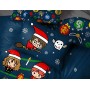 Warner Brother Harry Potter Christmas Charm & Cheer Blue Easy Care Reversibile Copripiumino con Federa con Licenza Ufficiale –