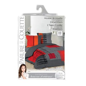 Douceur d'Interieur Copripiumino matrimoniale 240 x 220 cm e 2 federe, 100% Cotone 57 Fili, Stampa: Quadro