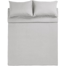 AmazonBasics - Set copripiumino in microfibra con federa, 220 x 250 cm con due federe da 50 x 80 cm, Grigio chiaro