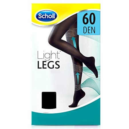 Scholl Light Legs Collant Donna Compressione Graduata 60 Den, M, Nero, 1 Paio