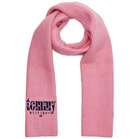Tommy Hilfiger Tommy Flower Scarf Sciarpa con Logo, Rosa (Cashmere Rose), Unica (Taglia Produttore: OS) Bambini