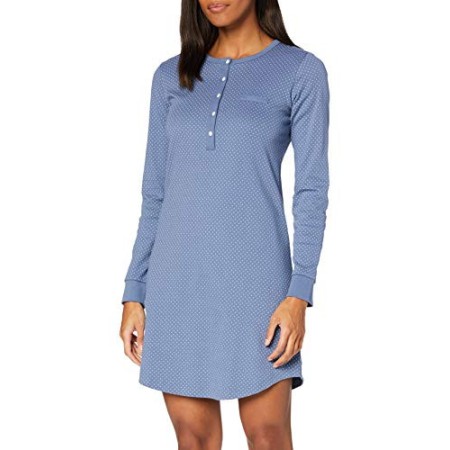 LOVABLE Cotton Interlock Camicia da Notte, Avio Stampato, L Donna