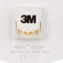 3M 9322 Aura - Mascherina con valvola respiratoria, piatta, pieghevole, confezione da 10
