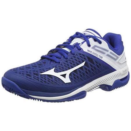 Mizuno Wave Exceed Tour4 CC, Scarpe da Tennis Uomo, Blu (Trueblue/Wht/Silver 27), 39 EU