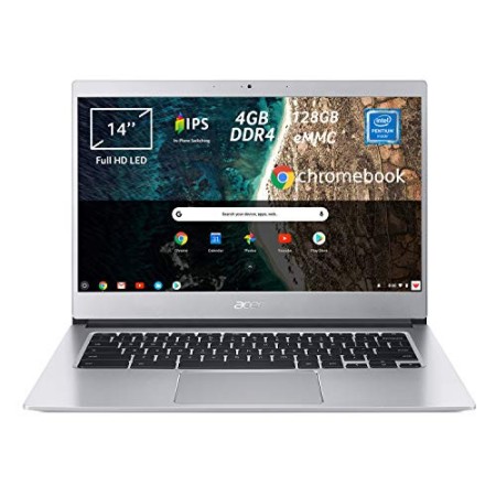 Acer Chromebook 514 CB514-1H-P9AS Notebook Portatile, Processore Intel Pentium Quad-Core N4200, Ram 4GB DDR4, eMMC 128 GB, Displ