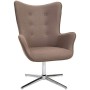 homcom Poltrona Girevole 360° da Ufficio o Studio, Design Vintage con Braccioli e Imbottitura, Scamosciata, 71 x 74 x 106cm