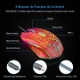 VersionTech - Mouse da gaming ergonomico con cavo USB da 2400 DPI e retroilluminazione a LED, per ufficio, libreria, sala e-spor