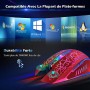 VersionTech - Mouse da gaming ergonomico con cavo USB da 2400 DPI e retroilluminazione a LED, per ufficio, libreria, sala e-spor