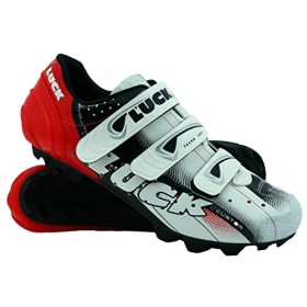 LUCK Zapatilla de Ciclismo Extreme MTB, con Suela de carbono Y 3 velcros para Una sujeción Perfetto, Rosso. (43 EU)