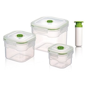 Vacuumsaver Concise Living Co. Ltd - Contenitori per Alimenti sottovuoto Flavia, Set da 3 Pezzi, con valvola