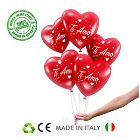 ocballoons Palloncini a Forma di Cuore Rosso Ti Amo 16 PZ San Valentino Festa Evento Cerimonia Decorazione allestimento Romantic