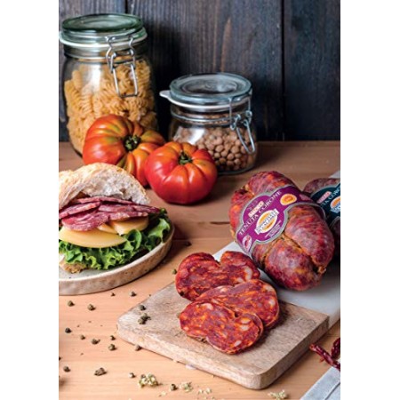 Madeo - Soppressata di Calabria D.O.P. - senza Glutine e senza Derivati del latte (Bianca dolce, pacco singolo - 350 g)