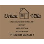 Urban Villa Asciugamani da Cucina a Strisce Asciugamani da Cucina (Set di 6) Talpa/Cioccolato/Bianco