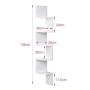 HOMFA Mensola da Muro ad angolo 5 Ripiani Scaffale Libri CD salvaspazio Mobile a parete Legno per camera soggiorno studio Bianco