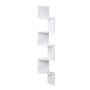 HOMFA Mensola da Muro ad angolo 5 Ripiani Scaffale Libri CD salvaspazio Mobile a parete Legno per camera soggiorno studio Bianco