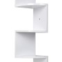 HOMFA Mensola da Muro ad angolo 5 Ripiani Scaffale Libri CD salvaspazio Mobile a parete Legno per camera soggiorno studio Bianco