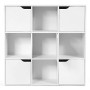 Goplus Mensola Libreria, Armadietto Libreria in Legno con 9 Cubi e 5 Ante, Mobile Scaffale Porta Libri CD per Soggiorno Camera d