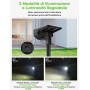 LITOM 12 LED Luci Solari da Esterno, IP67 Faretti Solari a Paesaggio con 2 Modalità di Illuminazione, Luce Energia Solare Ester