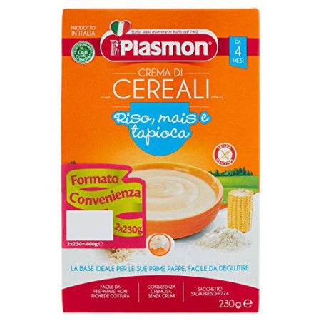 Plasmon Cereali Crema di Riso Mais e Tapioca - 2 confezioni da 230 gr - Totale: 460 gr