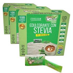 DULCILIGHT STEVIA NATURALE 300 bustines, DOLCIFICANTE GRANULATO con il miglior sapore di stevia, prodotto della categoria Gourme