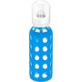 Lifefactory Biberon in vetro, Blu (Light ocean), 250 ml