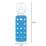 Lifefactory Biberon in vetro, Blu (Light ocean), 250 ml
