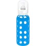 Lifefactory Biberon in vetro, Blu (Light ocean), 250 ml