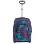 Trolley Fit Seven Colorflower, Nero, 35 Lt, 2in1 Zaino con Sollevamento Spallacci per uso Trolley, Scuola & Viaggio
