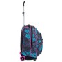 Trolley Fit Seven Colorflower, Nero, 35 Lt, 2in1 Zaino con Sollevamento Spallacci per uso Trolley, Scuola & Viaggio