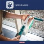 Leifheit Dry & Clean Set Lavavetri elettrico con manico e washer finestre, Tergivetro professionale fino a 35 min con 1 carica, 