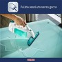 Leifheit Dry & Clean Set Lavavetri elettrico con manico e washer finestre, Tergivetro professionale fino a 35 min con 1 carica, 