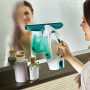 Leifheit Dry & Clean Set Lavavetri elettrico con manico e washer finestre, Tergivetro professionale fino a 35 min con 1 carica, 