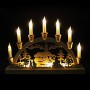 The Benross Christmas Workshop - Decorazione Luminosa ad Arco, in Legno,10 LED a Candela, Funzionamento a Batteria