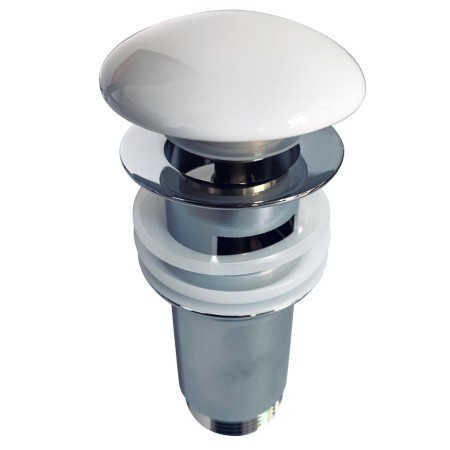 Piletta click clack in Ottone Cromato Cover Ceramica per Lavabo Lavandino Bagno  *** Pezzi 2 pz., Finitura Lucido
