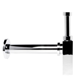 Sifone Tubo di Scarico in Ottone Cromato Quadro per Lavabo Lavandino Bagno da 1.1/4” *** Pezzi 3 pz.