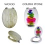 OGOMONDO Sedile Copri WC Universale Frizionato Fantasia MDF Chiusura Rallentata *** CONFEZIONE 1 pz., Fantasia Color Owl