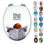 OGOMONDO Sedile Copri WC Universale Frizionato Fantasia MDF Chiusura Rallentata *** CONFEZIONE 1 pz., Fantasia Butterfly