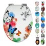 OGOMONDO Sedile Copri WC Universale Frizionato Fantasia MDF Chiusura Rallentata *** CONFEZIONE 1 pz., Fantasia Butterfly