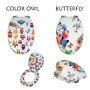 OGOMONDO Sedile Copri WC Universale Frizionato Fantasia MDF Chiusura Rallentata *** CONFEZIONE 1 pz., Fantasia Butterfly
