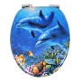OGOMONDO Sedile Copri WC Universale Frizionato Fantasia MDF Chiusura Rallentata *** CONFEZIONE 1 pz., Fantasia Butterfly