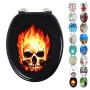 OGOMONDO Sedile Copri WC Universale Frizionato Fantasia MDF Chiusura Rallentata *** CONFEZIONE 1 pz., Fantasia Palms Beach